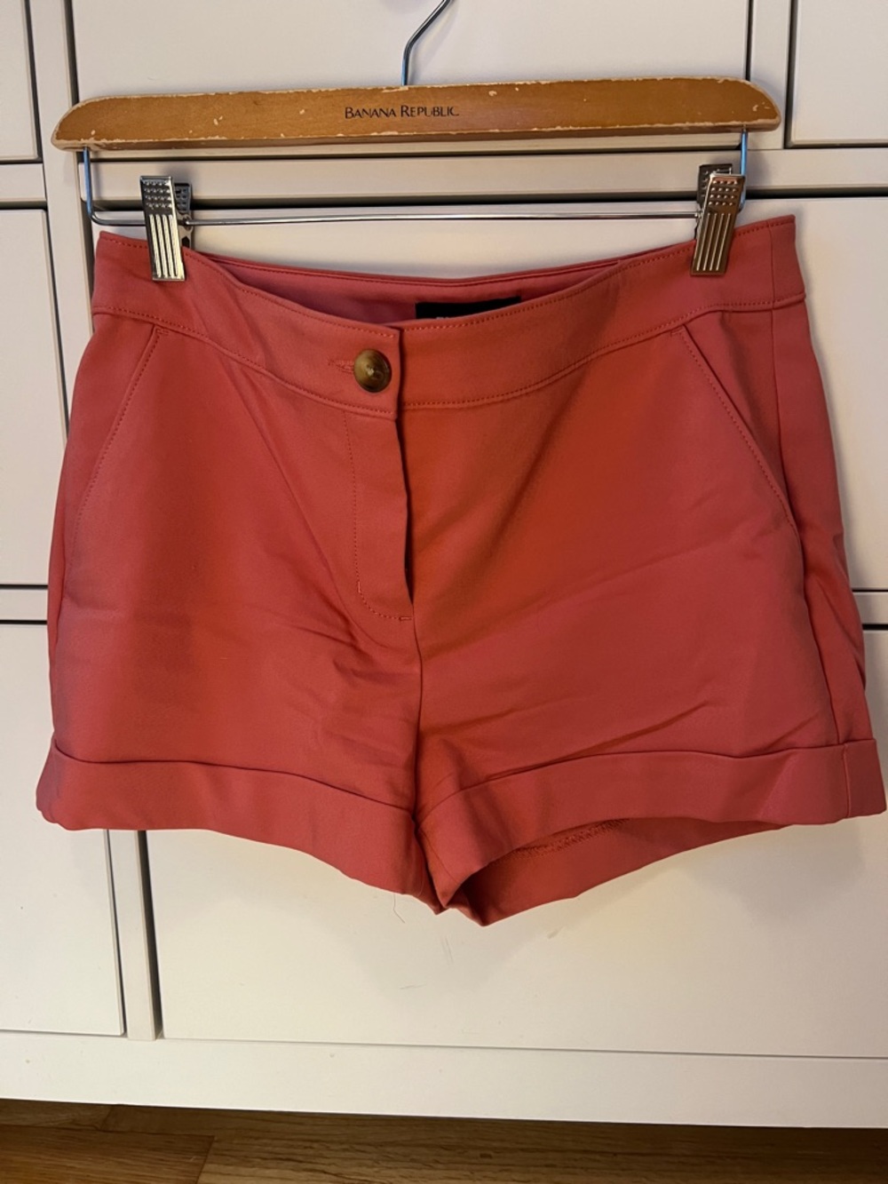 2/$7 Express Shortie High-Waist Coral Shorts